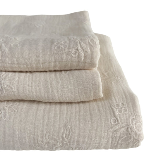 Hydrofiele doek Embroidery flowers