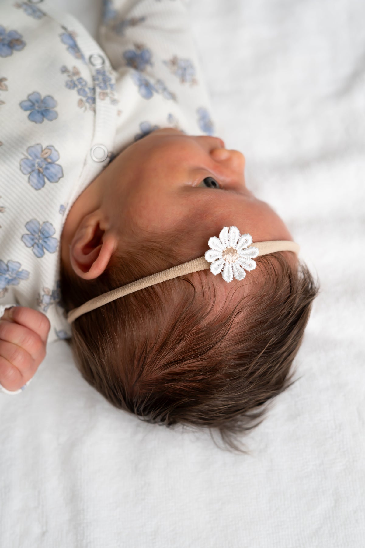 Baby haarbandje bloem Ecru