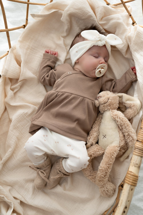 Babyjurkje Donker beige (rib)