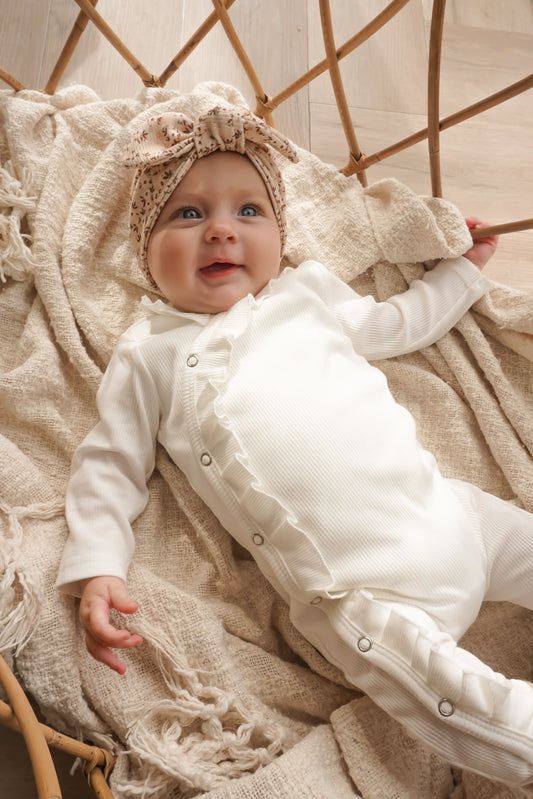 Boxpakje Ruffle Ecru (rib)