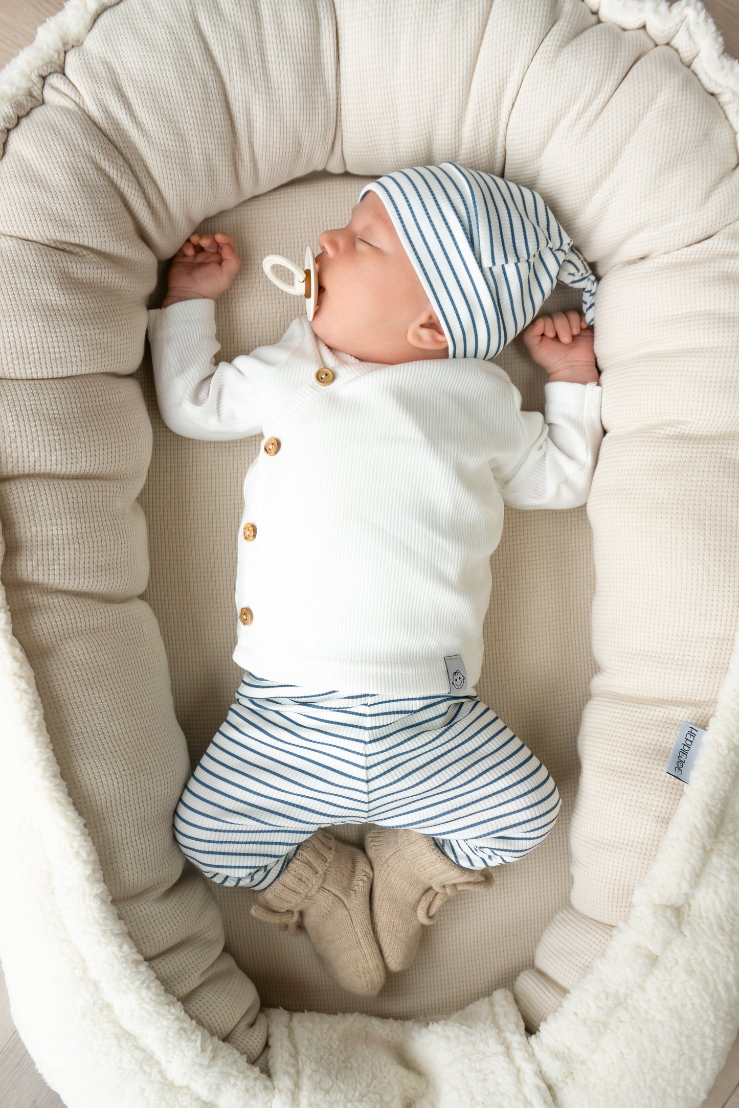 Overslagshirtje buttons Ecru (rib)