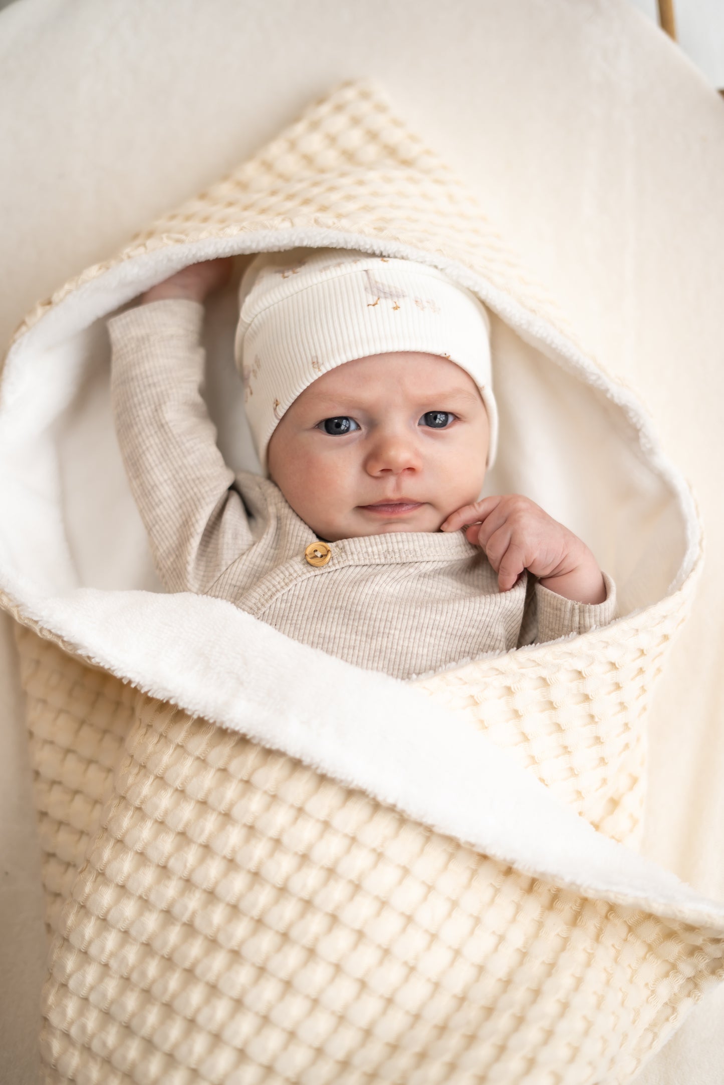 Newborn set Eendjes (rib) broek + muts