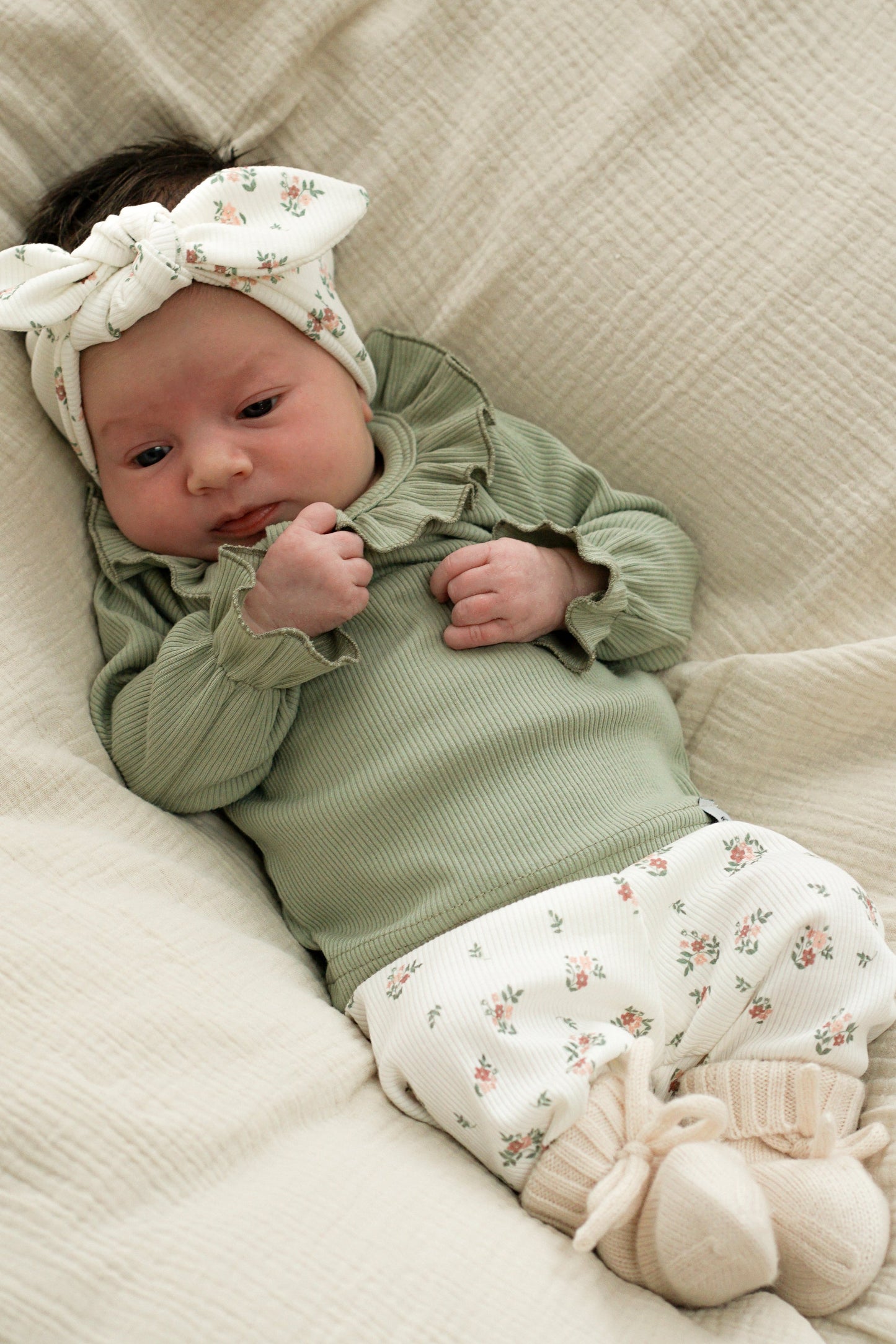 Baby shirt luxe Zacht groen (rib)