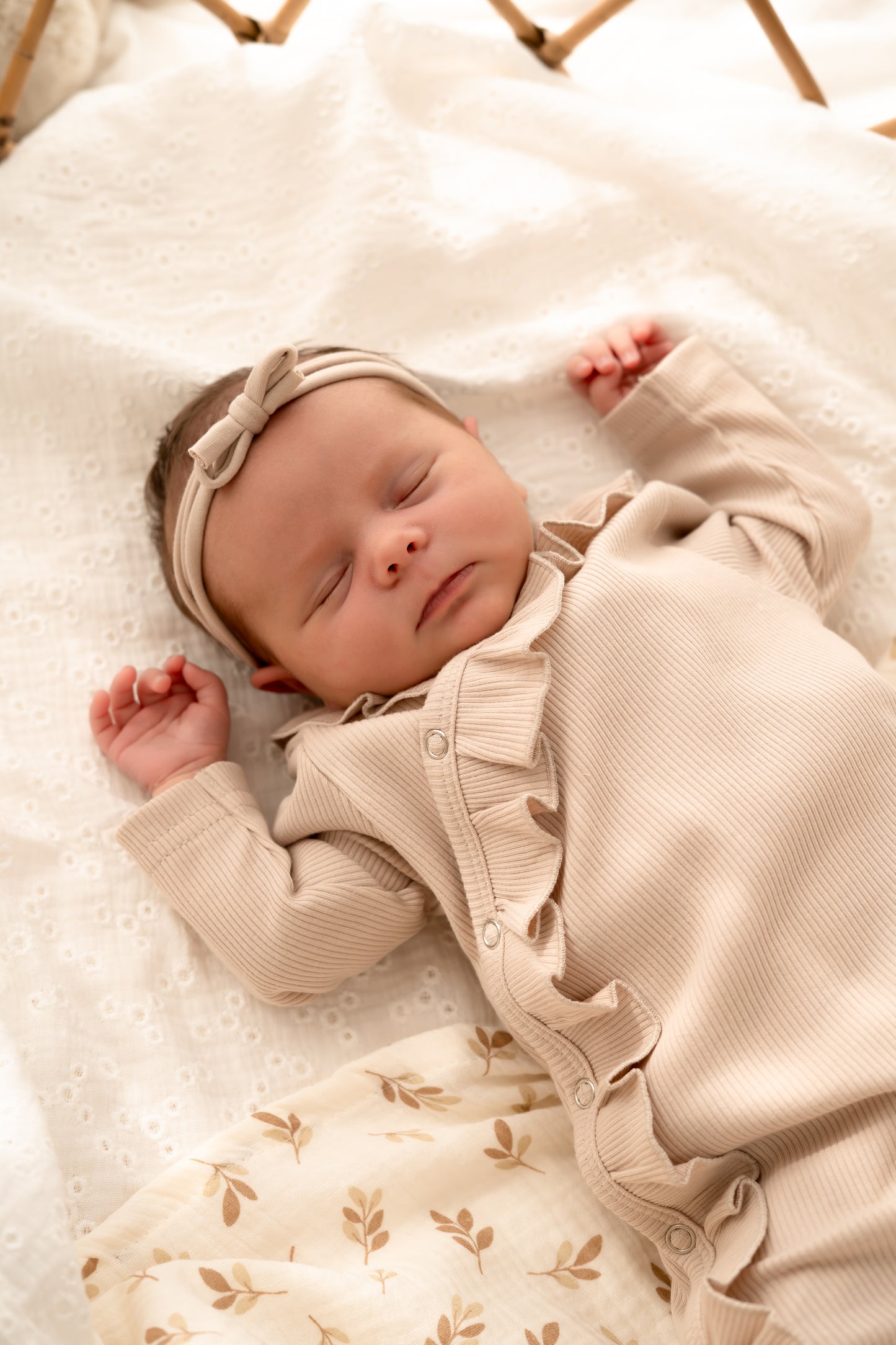 Haarbandje strik Beige