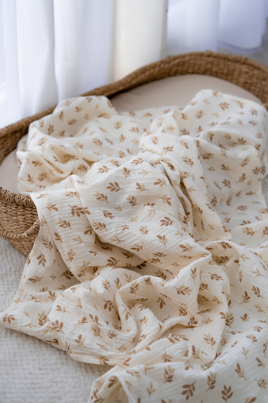 Hydrofiele doek XL Takjes creme