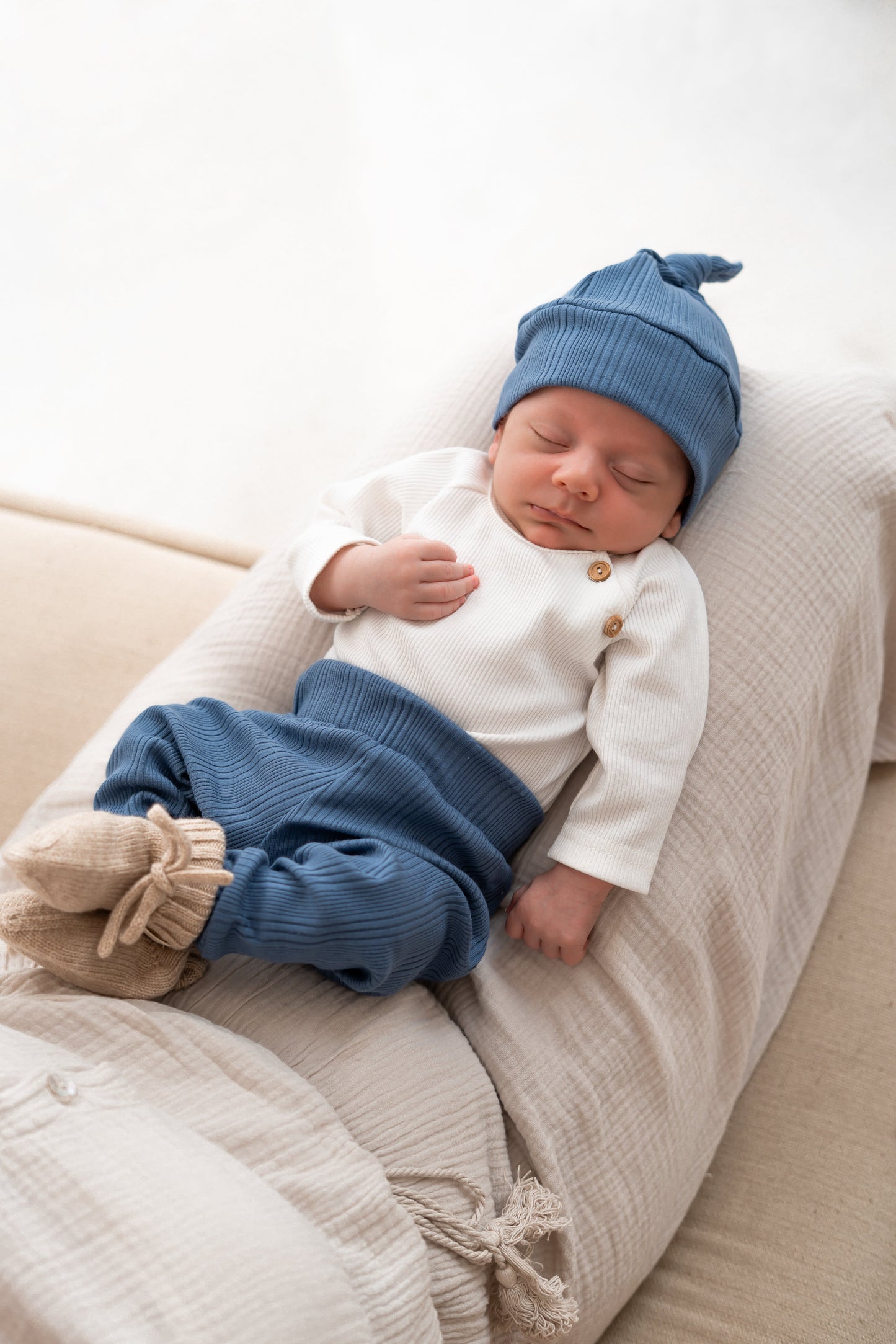 Broekje Denim Blauw (ongelijke rib)