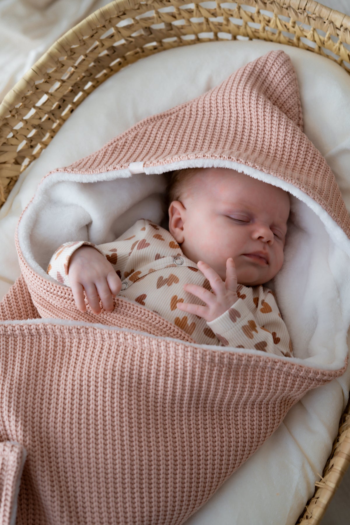 Wikkeldoek Roze gebreid (Teddy)