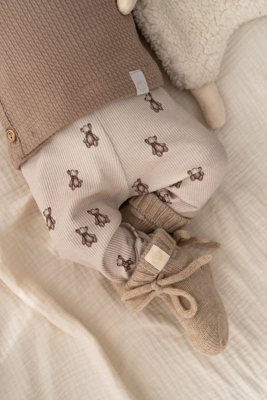Broekje Teddyberen beige (rib)