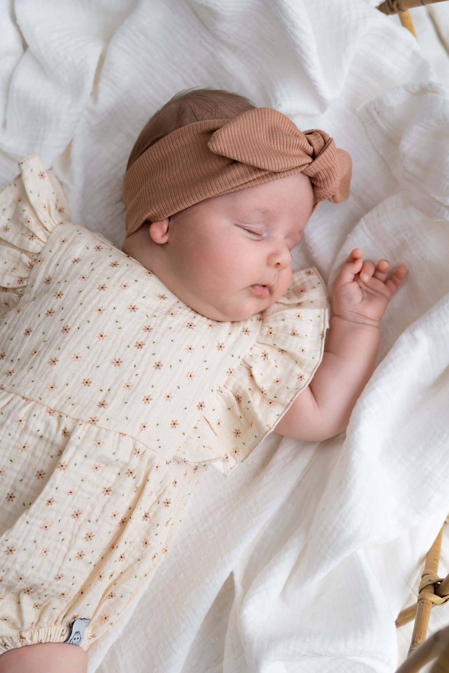 Haarbandje knoop Perzik (rib)