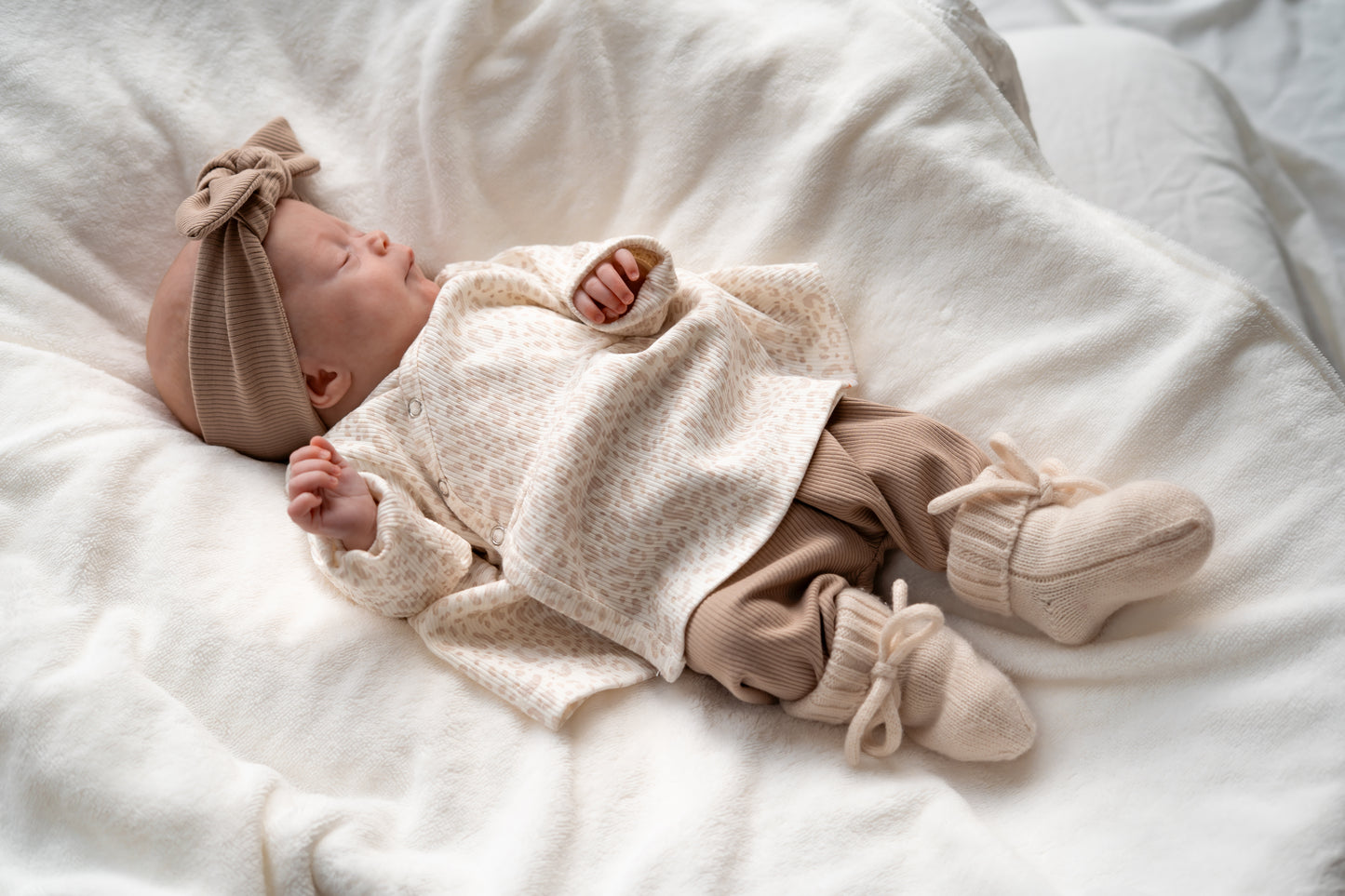 Babyjurkje Panterprint Ecru (rib)