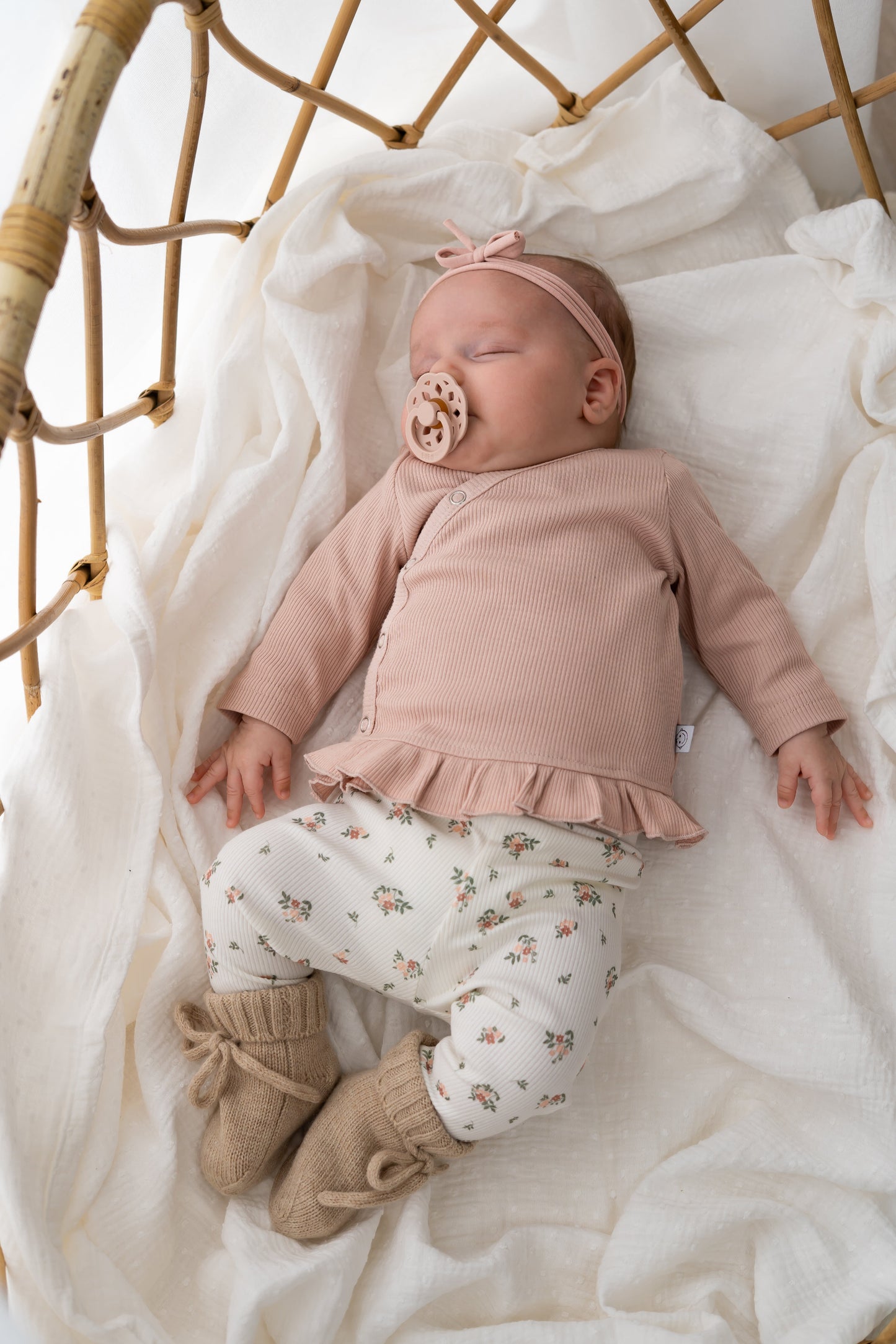 Haarbandje strik Zacht roze