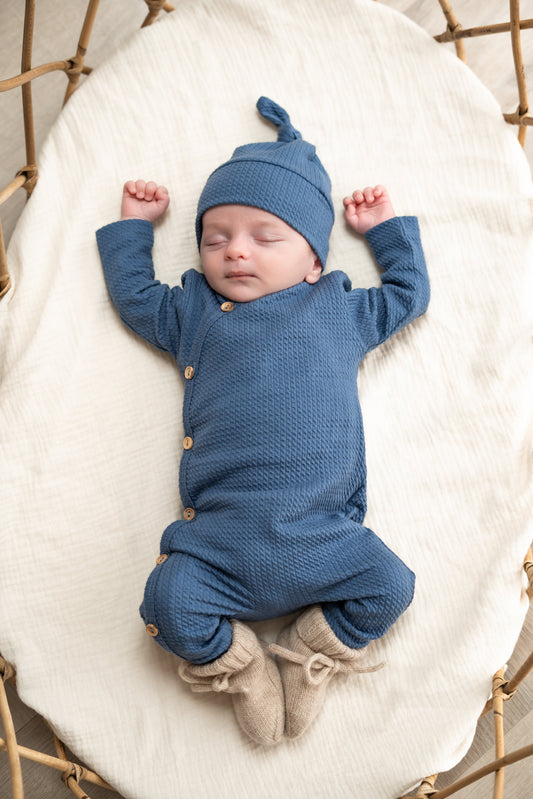 Boxpakje buttons Denim blauw (cable)