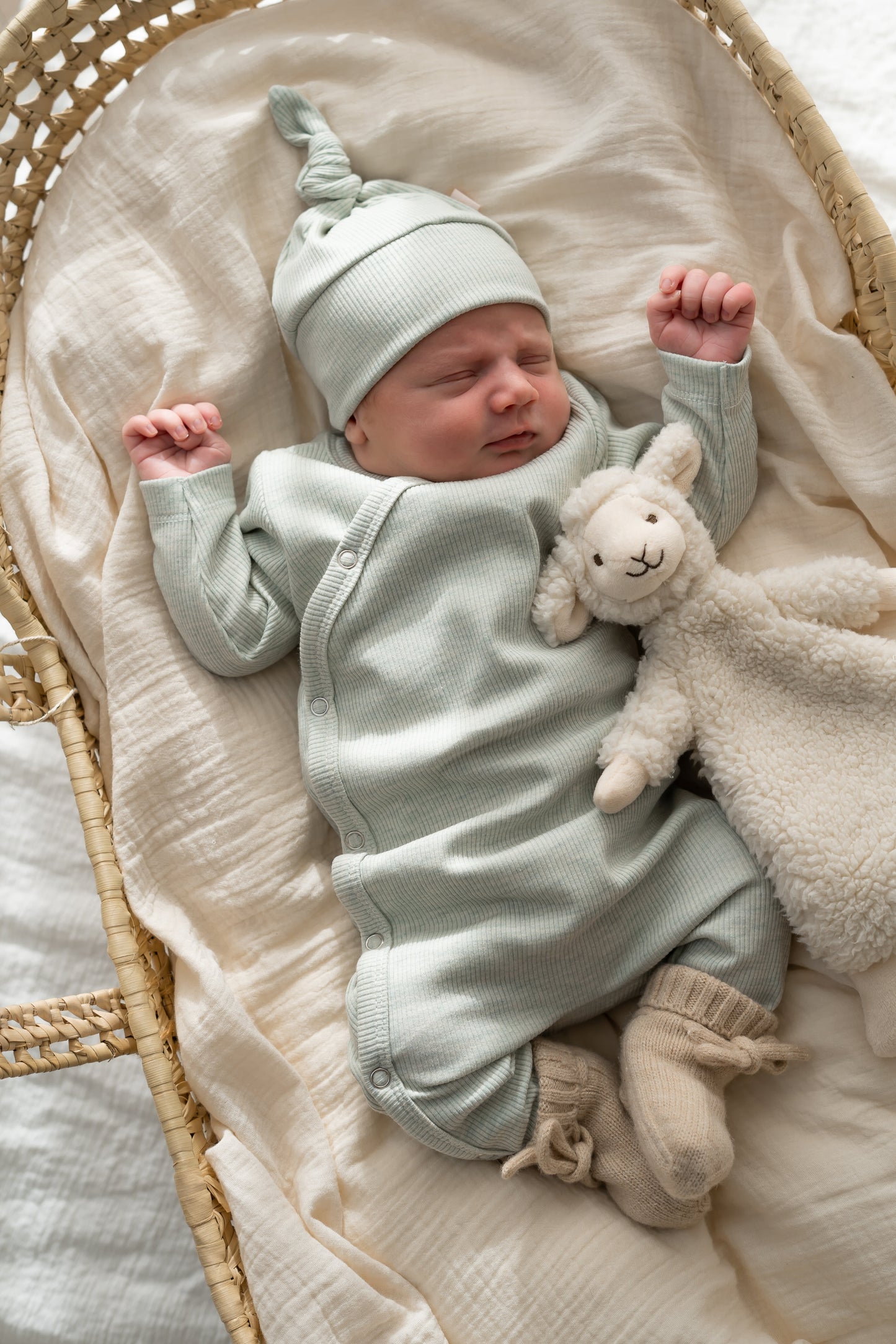 Mutsje Lichtgroen melange (rib)