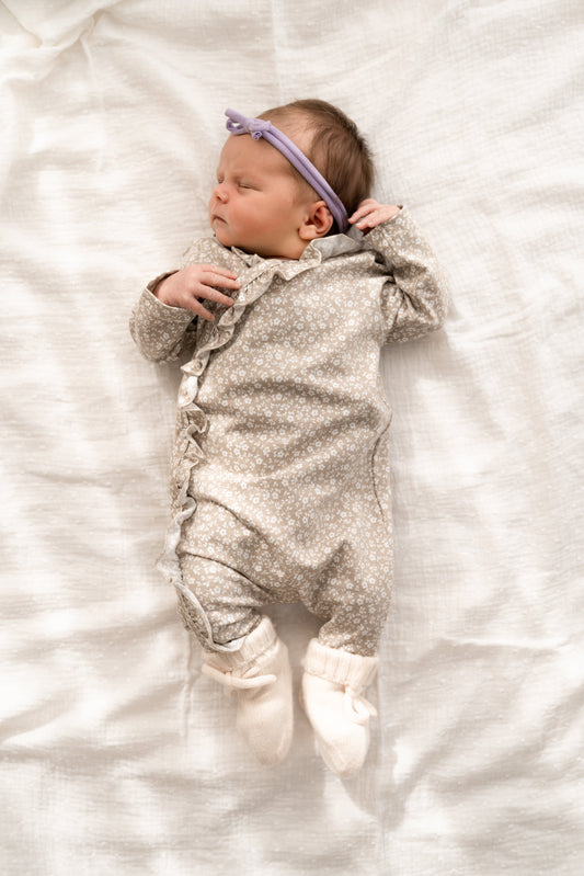 Boxpakje Ruffle Bloemen taupe