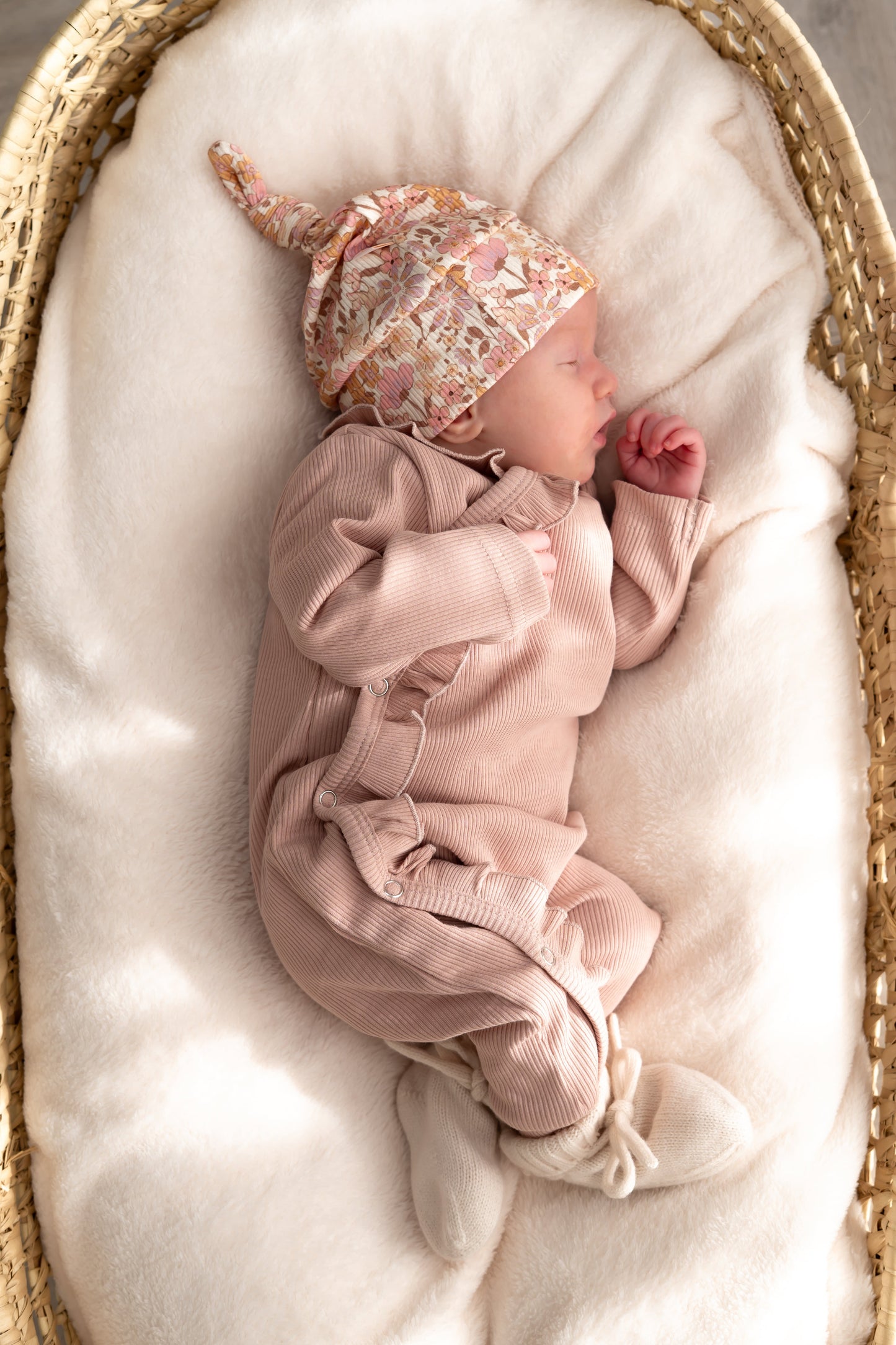 Boxpakje Ruffle Zacht roze (rib)