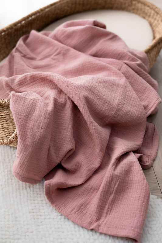 Hydrofiele doek XL Klei roze dots