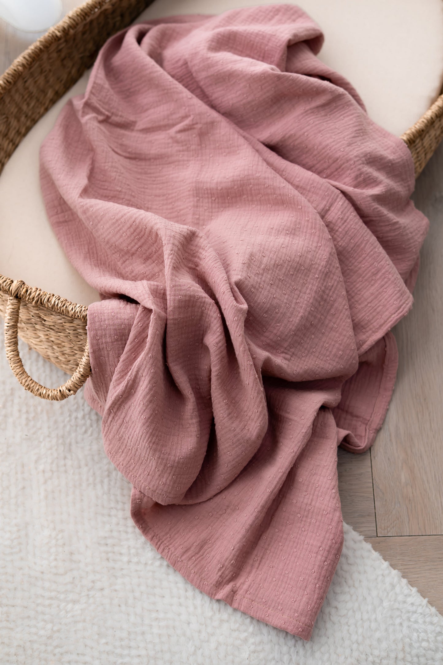 Hydrofiele doek XL Klei roze dots