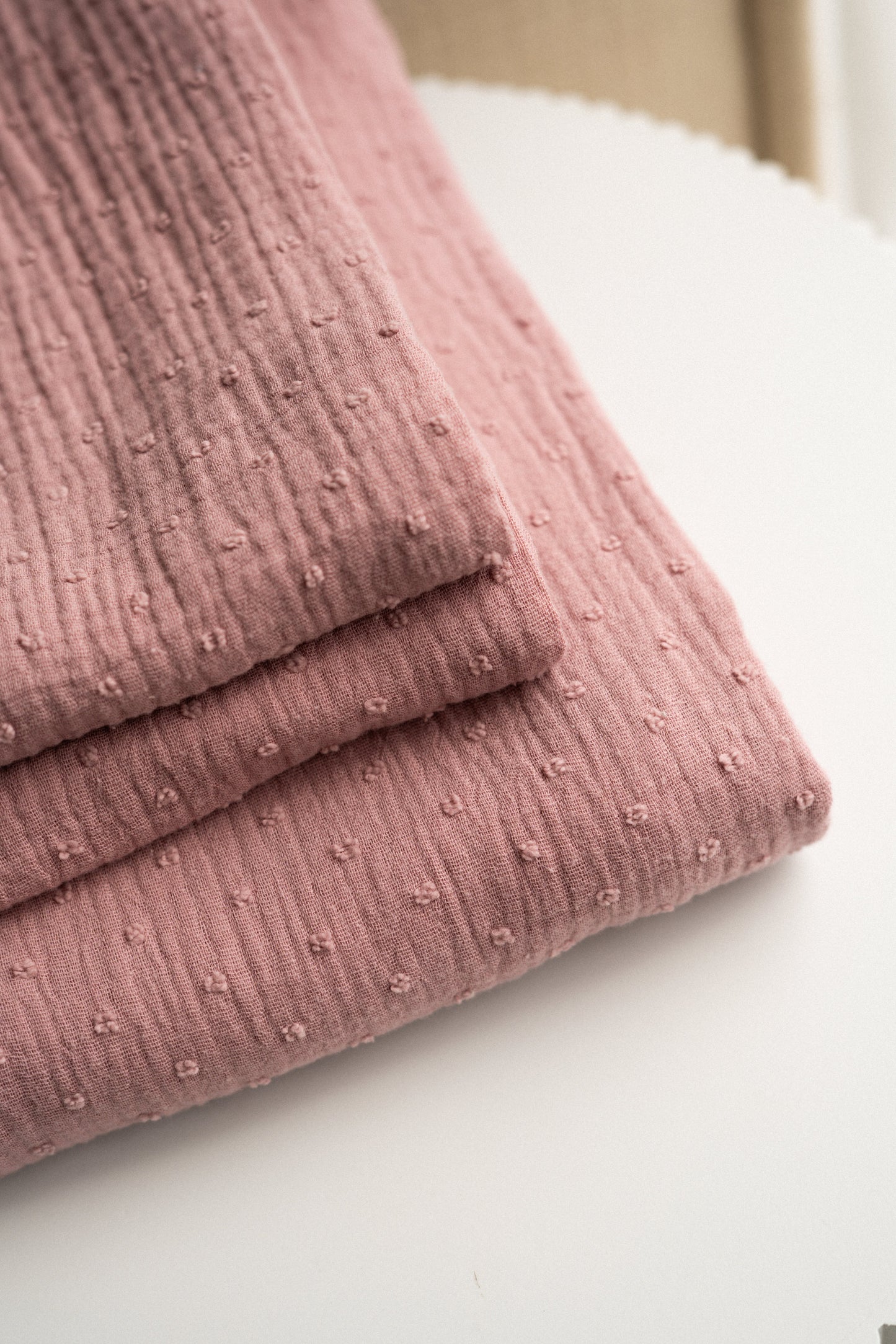 Hydrofiele doek Klei roze dots