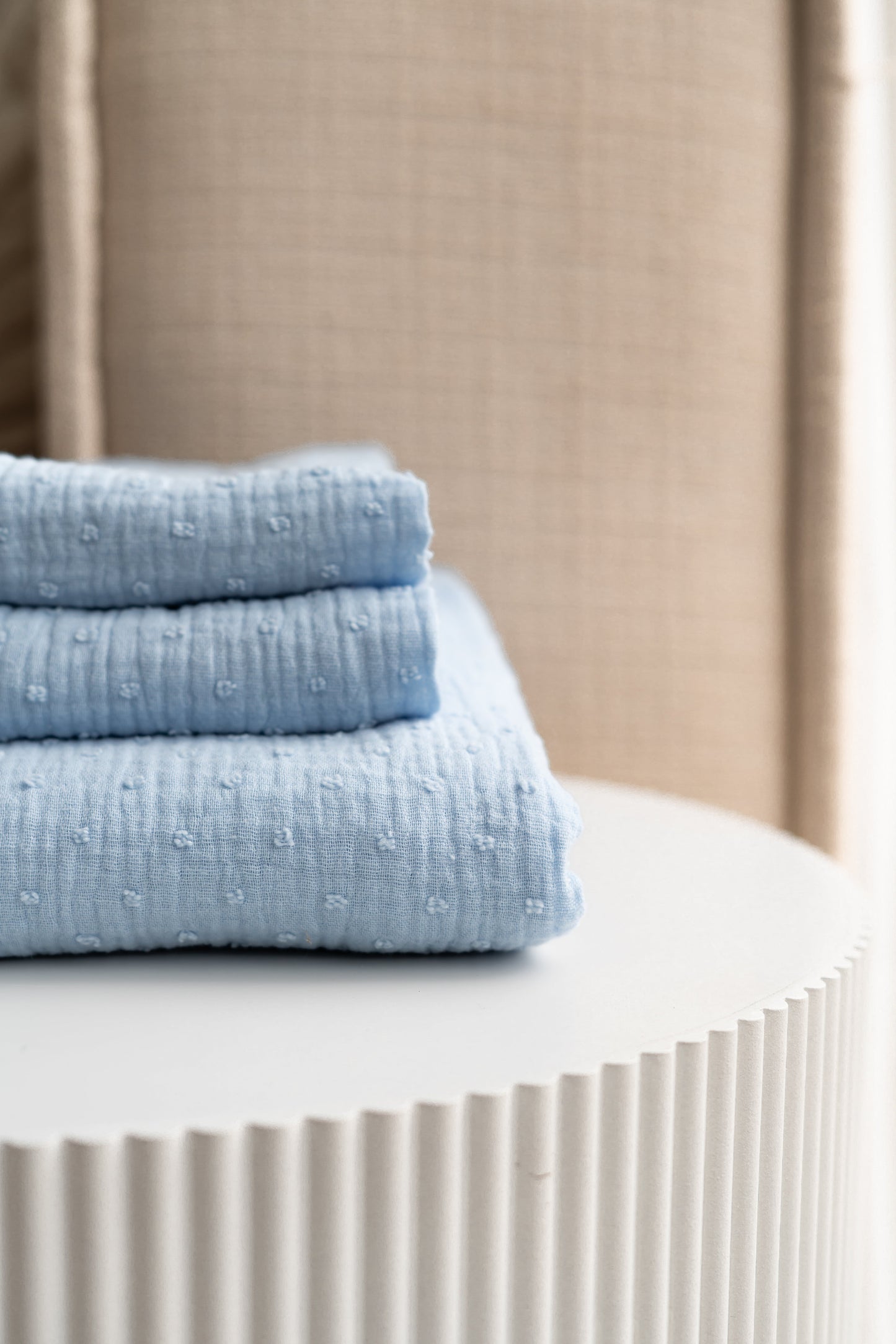 Hydrofiele doek Lichtblauw dots