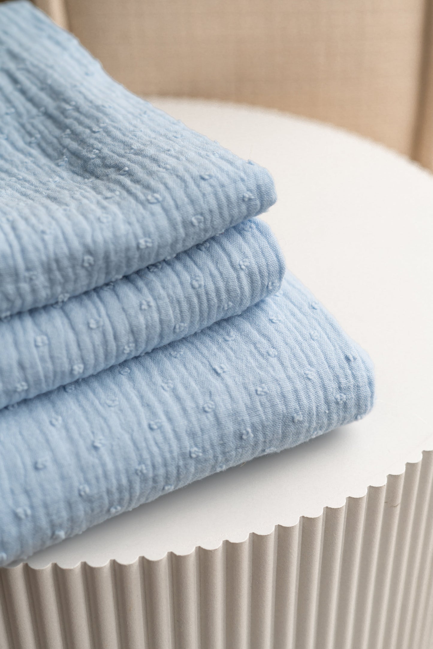 Hydrofiele doek Lichtblauw dots