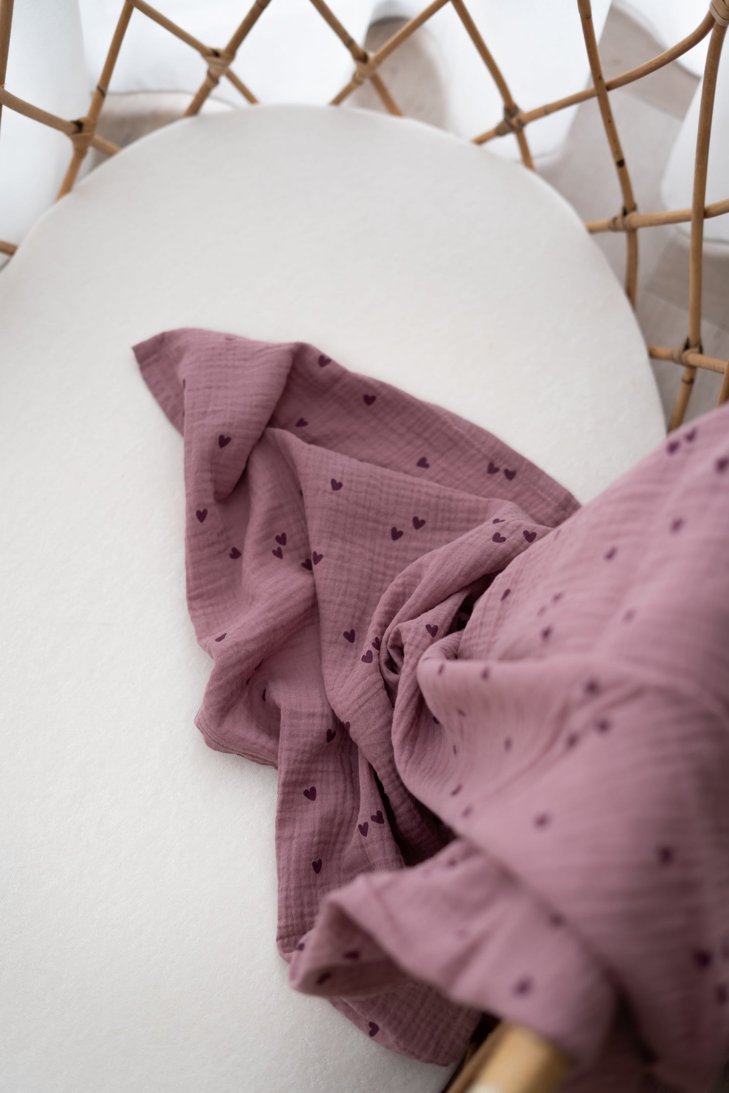 Hydrofiele doek XL Hartjes Mauve