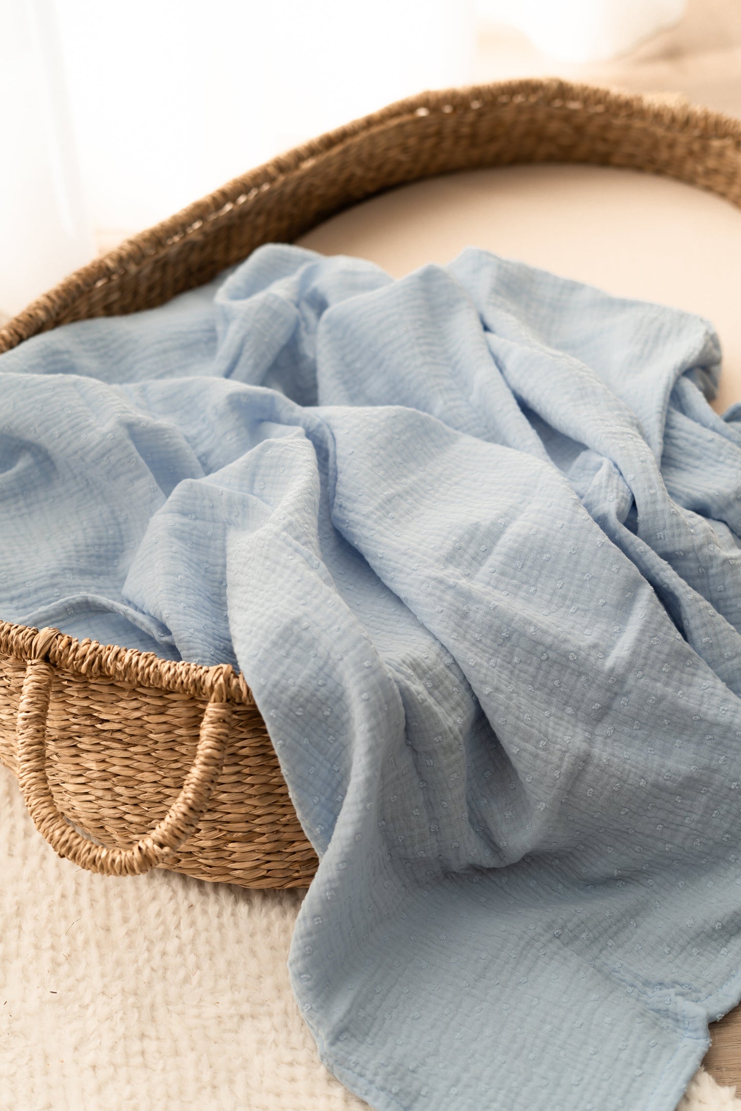 Hydrofiele doek XL Lichtblauw dots