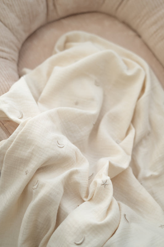 Hydrofiele doek XL Maan en sterren Naturel