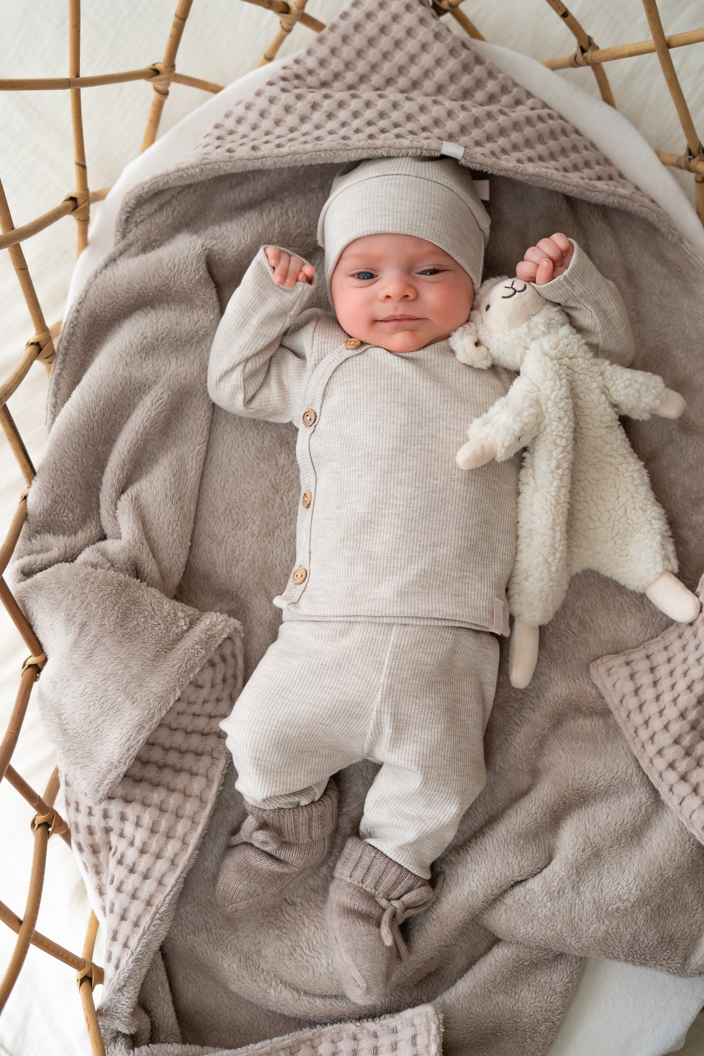 Broekje Beige melange (rib)