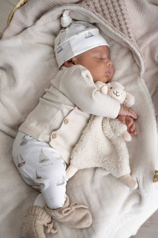 Newborn set Bootjes (rib) broek + muts