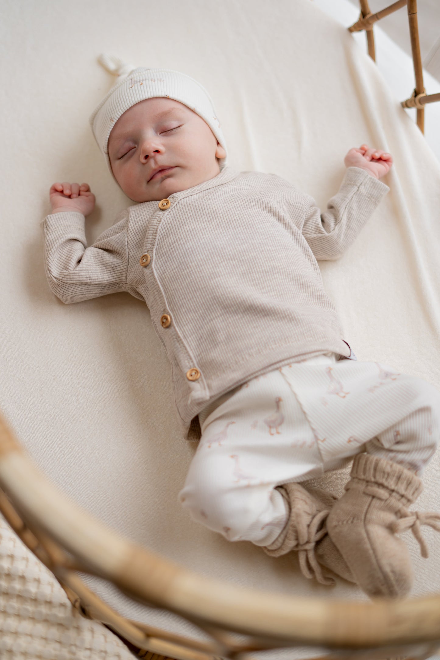 Overslagshirtje buttons Beige melange (rib)