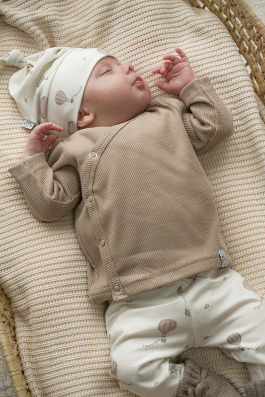 Overslagshirtje Donker Beige (rib)