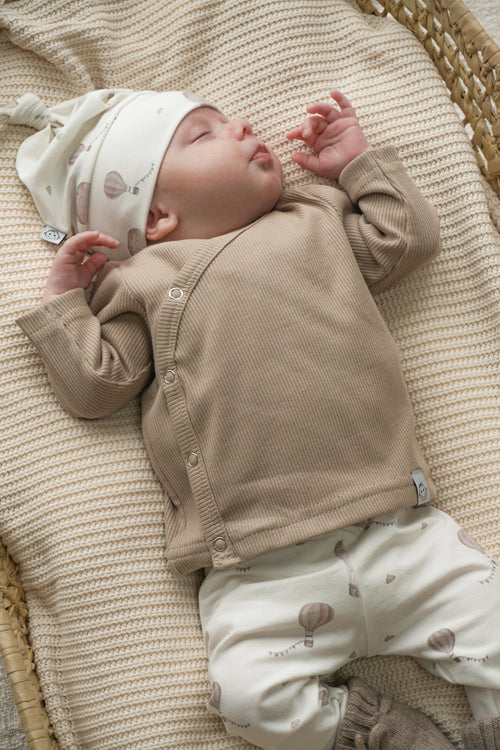 Overslagshirtje Donker Beige (rib)