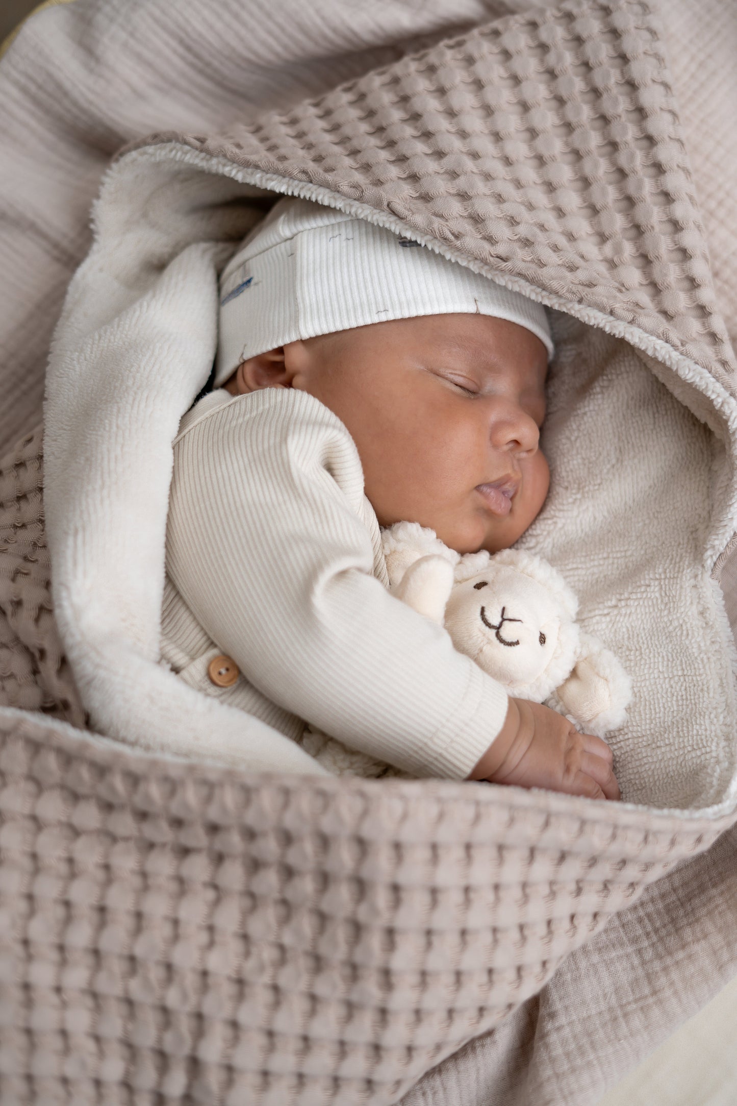 Wikkeldoek wafel Taupe (bamboe)