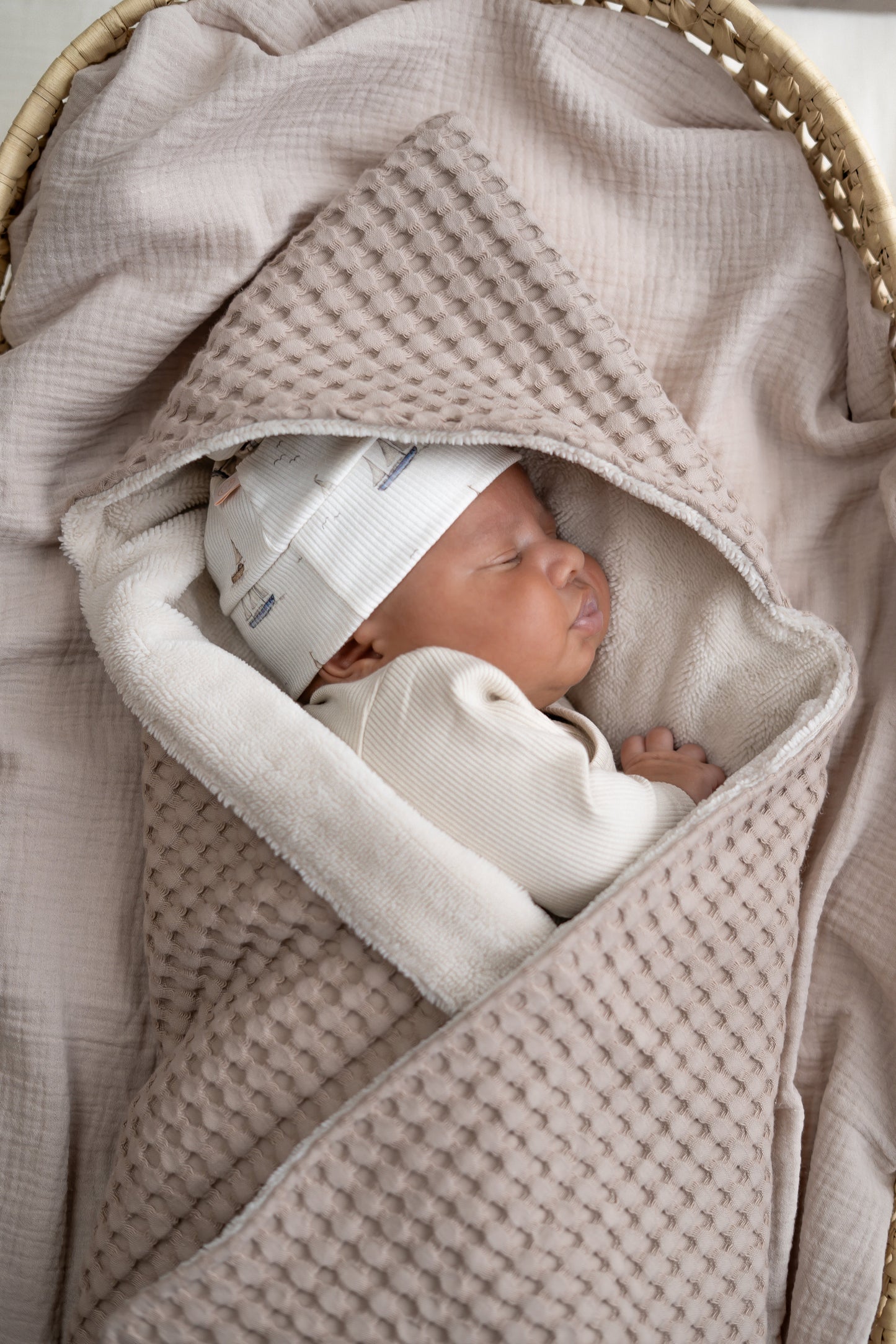 Wikkeldoek wafel Taupe (bamboe)