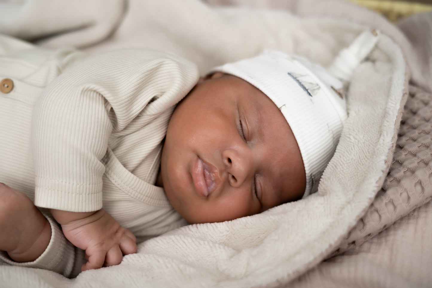 Wikkeldoek wafel Taupe (bamboe)