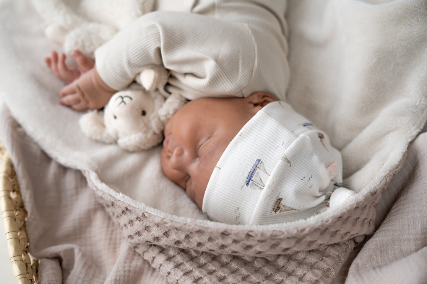 Wikkeldoek wafel Taupe (bamboe)