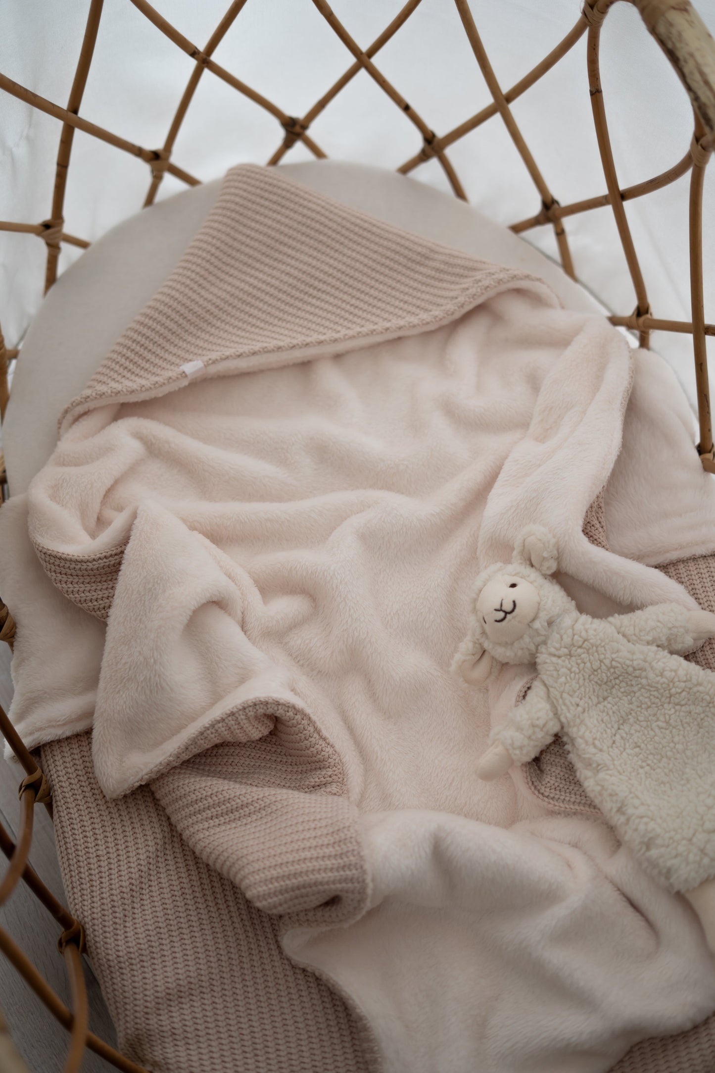 Wikkeldoek Beige gebreid (Teddy)