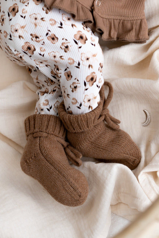 Babysokjes Bruin (Merinowol)