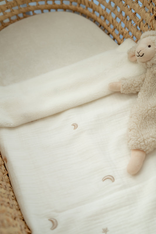 Wiegdeken Maan en sterren Ecru (bamboe)