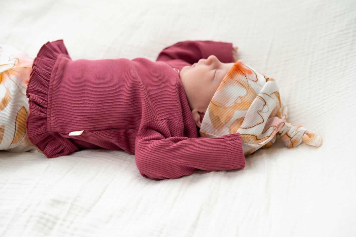 Overslagshirtje ruffle Framboos (rib)