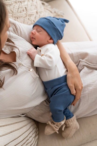 Broekje Denim Blauw (ongelijke rib)