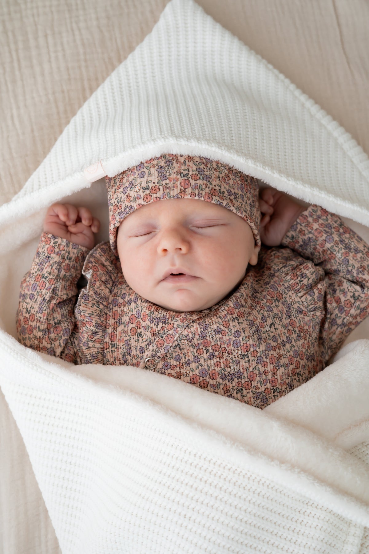 Wikkeldoek Ecru gebreid (Teddy)