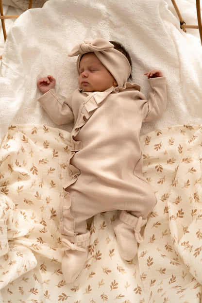 Haarbandje knoop Beige (rib)