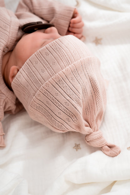 Mutsje Zacht roze (pointelle)