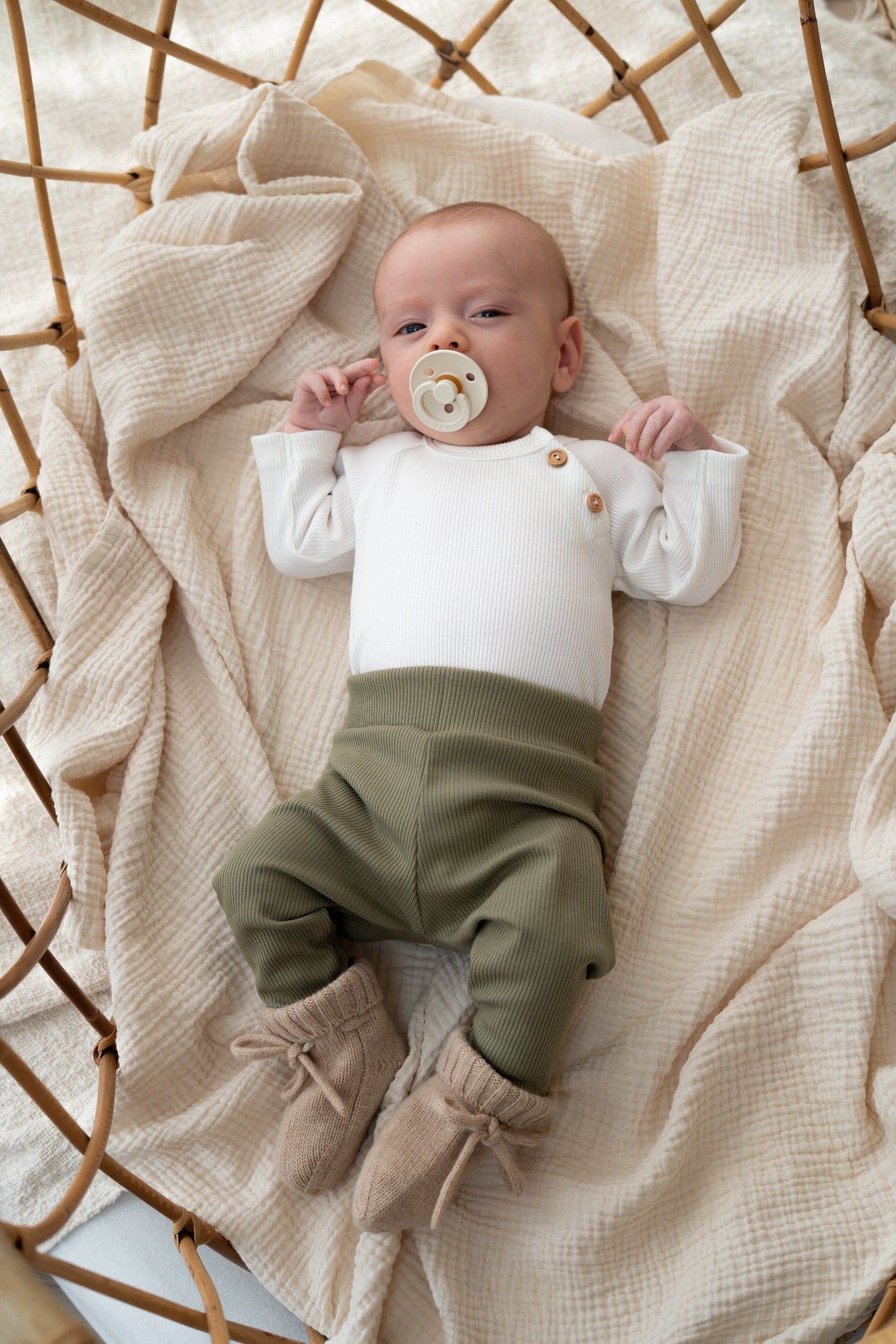 Romper buttons Ecru (rib)