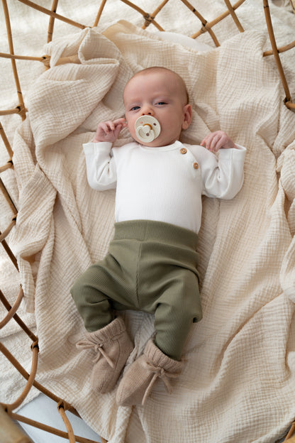 Romper buttons Ecru (rib)