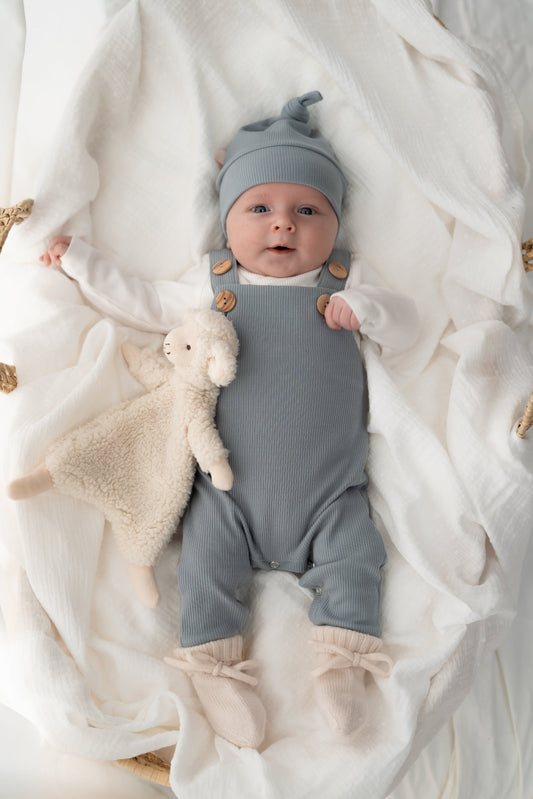 Tuinbroekje Staalblauw (rib)