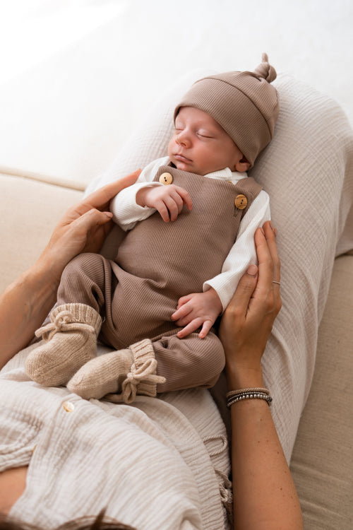 Tuinbroekje Taupe (rib)