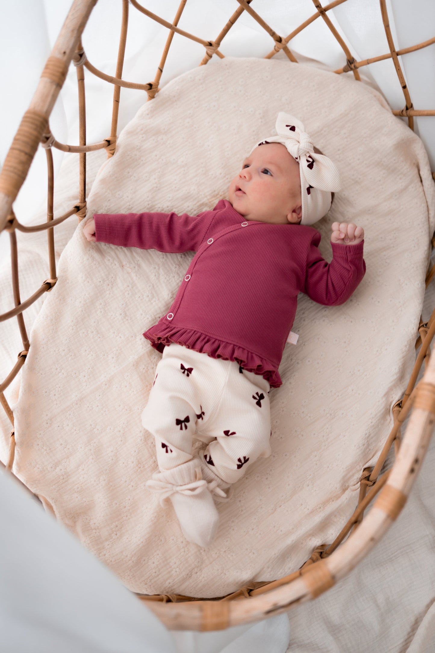 Overslagshirtje ruffle Framboos (rib)