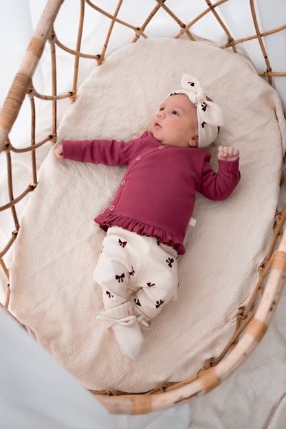 Overslagshirtje ruffle Framboos (rib)